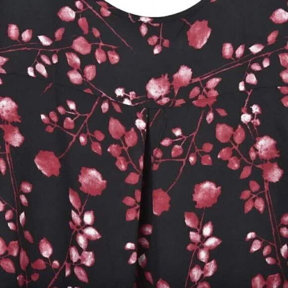 NWT Alfred Sung Floral Tank Top Black Red Sleeveless V-Neck Size XL - Picture 5 of 11